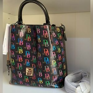 👜DOONEY & BOURKE BUCKET DB75 BLACK BAG / REMOVABLE STRAP-Multi Drawstring🌈